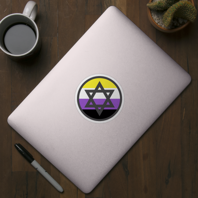 Nonbinary Pride Star of David by anomalyalice